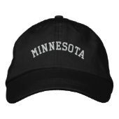 Minnesota Ingeborduurd, verstelbaar Pet zwart (Voorkant)