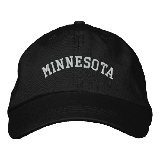 Minnesota Ingeborduurd, verstelbaar Pet zwart (Voorkant)