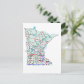 Minnesota Interstate Map Briefkaart (Staand voorkant)