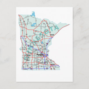 Minnesota Interstate Map Briefkaart