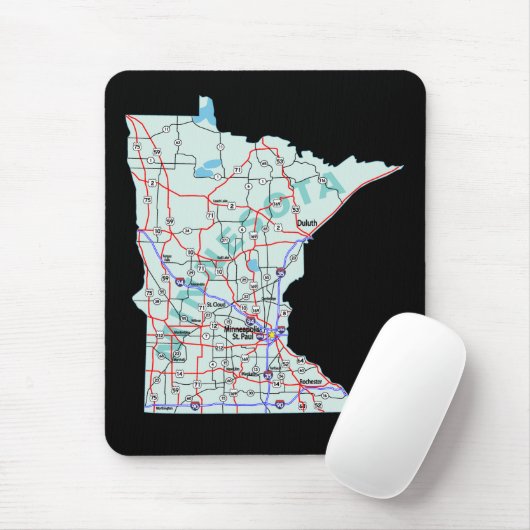 Minnesota Interstate Map Mousepad Muismat (Met muis)