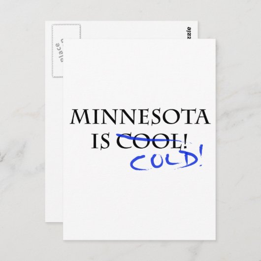 Minnesota is Cool - en Cold! Briefkaart (Voorkant / Achterkant)