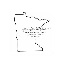 Minnesota kaart Adres van terugkerende familie Rubberstempel