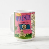 Minnesota kaart ansichtkaart mok (Voorkant links)