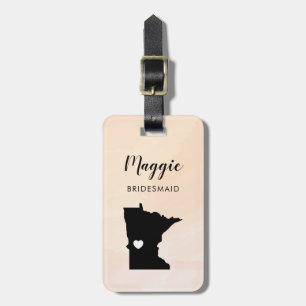 Minnesota kaart bagagerekje, huwelijksfeest welkom bagagelabel