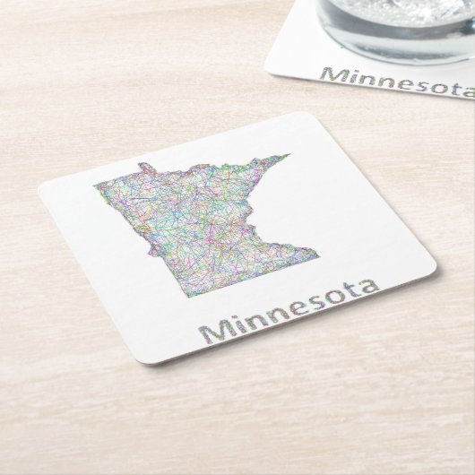 Minnesota-kaart Kartonnen Onderzetters (Schuin)