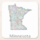 Minnesota-kaart Kartonnen Onderzetters (Voorkant)