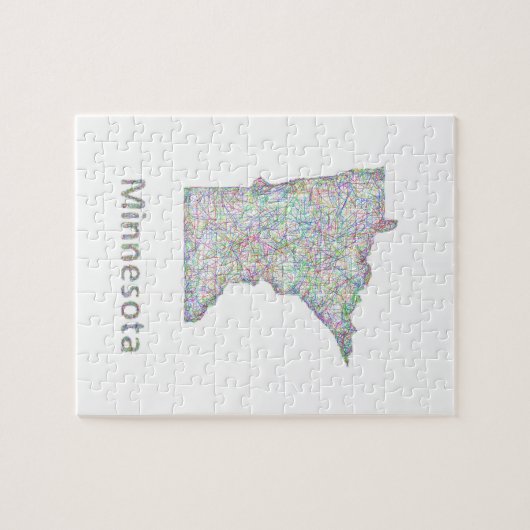 Minnesota-kaart Legpuzzel (Horizontaal)