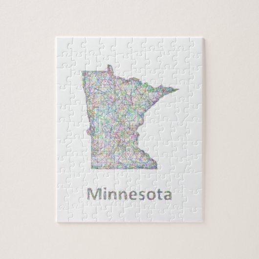 Minnesota-kaart Legpuzzel (Verticaal)