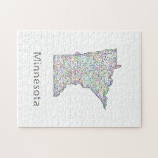 Minnesota-kaart Legpuzzel (Horizontaal)
