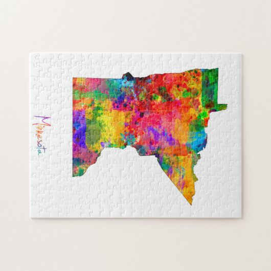 Minnesota-kaart Legpuzzel (Horizontaal)