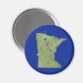 Minnesota kaart magneet (Voorkant / Achterkant)