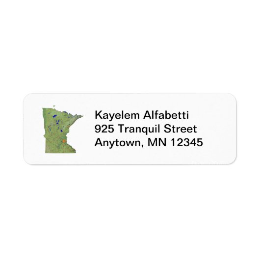 Minnesota kaart retour adres label (Voorkant)