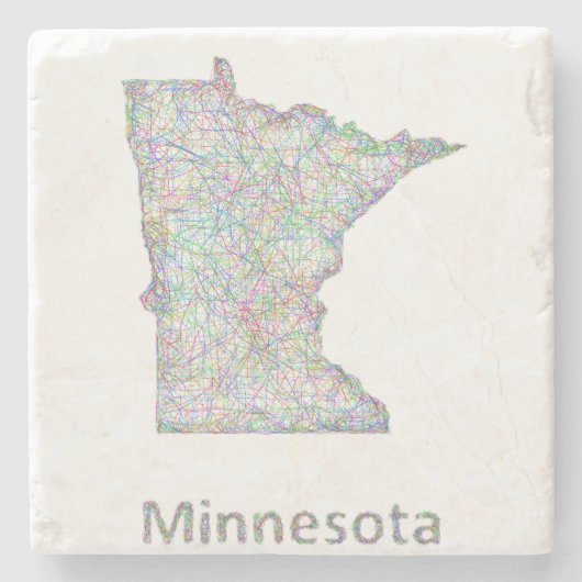Minnesota-kaart Stenen Onderzetter (Voorkant)