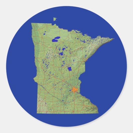 Minnesota Kaart Sticker (Voorkant)