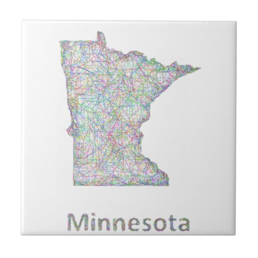 Minnesota-kaart Tegeltje (Voorkant)