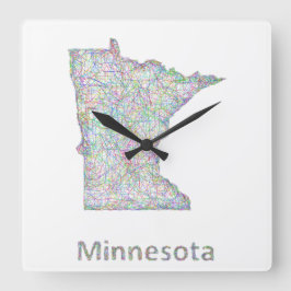 Minnesota-kaart Vierkante Klok