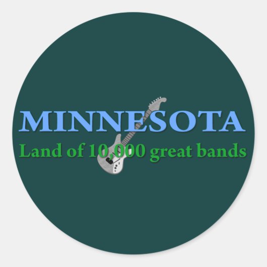 Minnesota - Land met 10.000 Banden Ronde Sticker (Voorkant)
