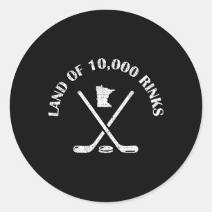 Minnesota Land van 10000 Rinks Ice Hockey Ronde Sticker