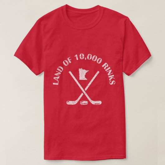 Minnesota Land van 10000 Rinks Ice Hockey State So T-shirt (Design voorkant)