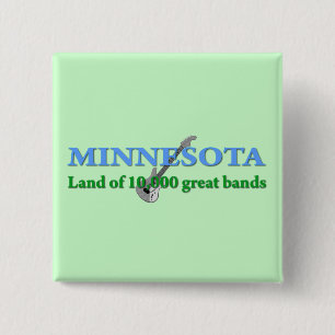 Minnesota - Land van 10.000 Banden Vierkante Button 5,1 Cm