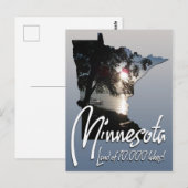 Minnesota Land van 10.000 Meren Briefkaart (Voorkant / Achterkant)
