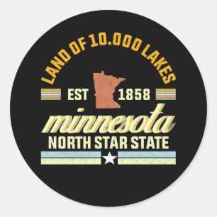 Minnesota Land van 10.000 meren Ronde Sticker