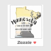 Minnesota, Land van 10.000 meren.. | Sticker (Vel)