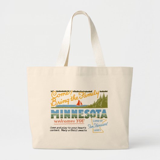 Minnesota - Land van Tien Duizenden Meren Grote Tote Bag (Voorkant)