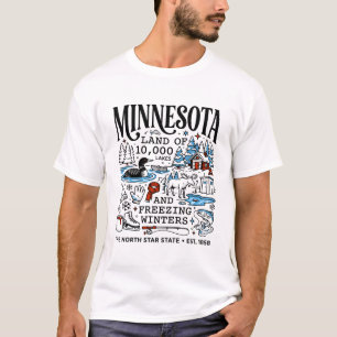 Minnesota Land Van Tienduizend Bevroren Winters T-shirt