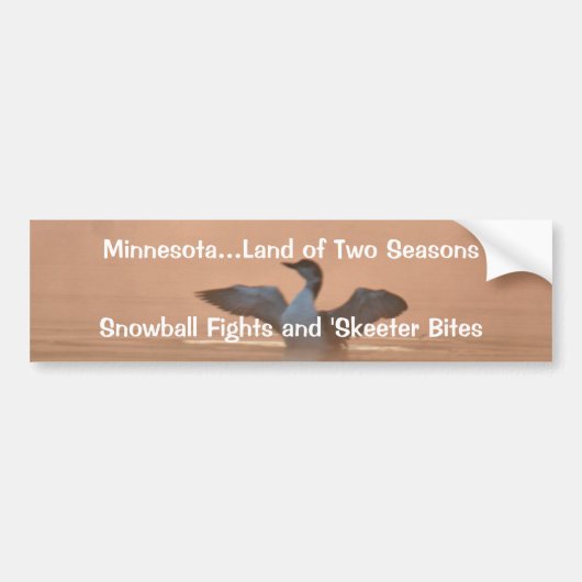 Minnesota...Land van twee seizoenen Bumpersticker (Voorkant)
