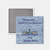 Minnesota Land van twee seizoenen Magneet (Voorkant / Achterkant)