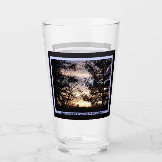 Minnesota Lente Zonsondergang Glas Cup (Voorkant)