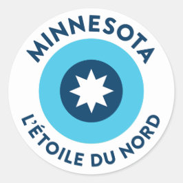 Minnesota - L'Étoile du Nord Ronde Sticker