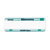 Minnesota License Plate Address Label (Voorkant)