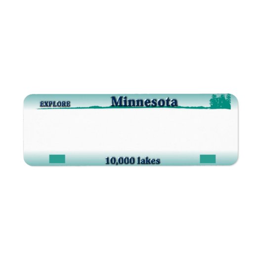Minnesota License Plate Address Label (Voorkant)