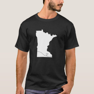 Minnesota Liefde Hart Home State Midwest  Re T-shirt