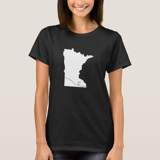 Minnesota Liefde Hart Home State Midwest  Re T-shirt (Voorkant)