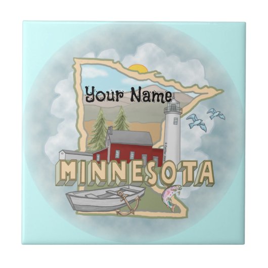 Minnesota Lighthouse tegel Tegeltje (Voorkant)