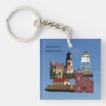 Minnesota Lighthouses acryl sleutelhanger