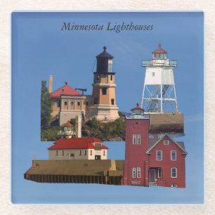 Minnesota Lighthouses-onderzetter Glazen Onderzetter
