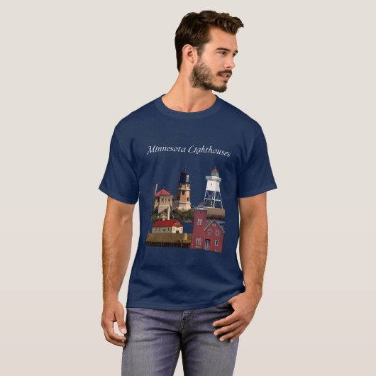 Minnesota Lighthouses shirt witte belettering (Voorkant volledig)