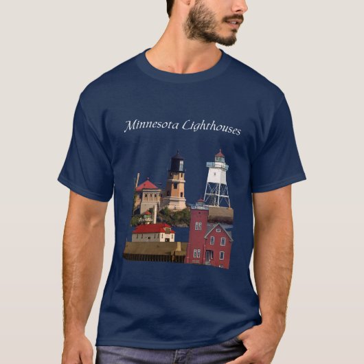 Minnesota Lighthouses shirt witte belettering (Voorkant)