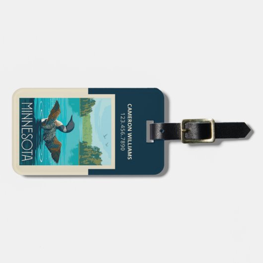 Minnesota | Loon Bagagelabel (Voorkant horizontaal)