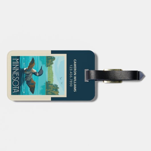 Minnesota | Loon Bagagelabel (Achterkant horizontaal)