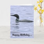 Minnesota Loon Birthday Card Kaart (Gele Bloem)