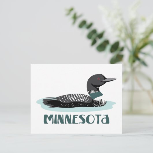 Minnesota Loon Briefkaart (Staand voorkant)