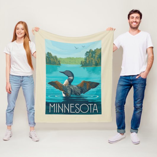 Minnesota | Loon Fleece Deken (In situ)