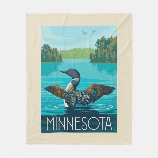 Minnesota | Loon Fleece Deken (Voorkant)