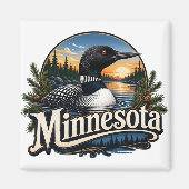 Minnesota Loon Lake Zonsondergang Magneet (Voorkant)